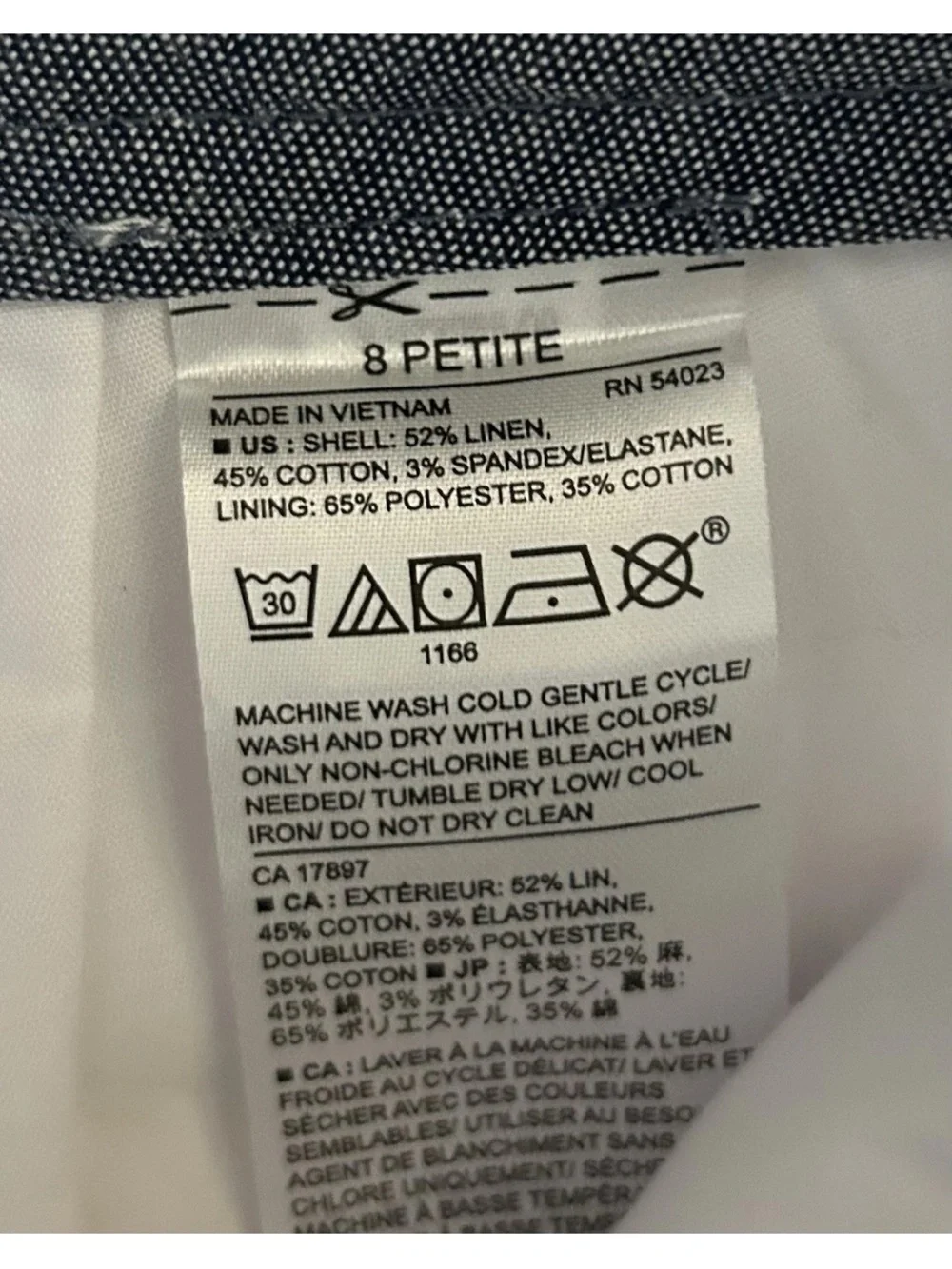 NWT Banana Republic Avery White Linen Blend Belted Crop Pants 8P Petite